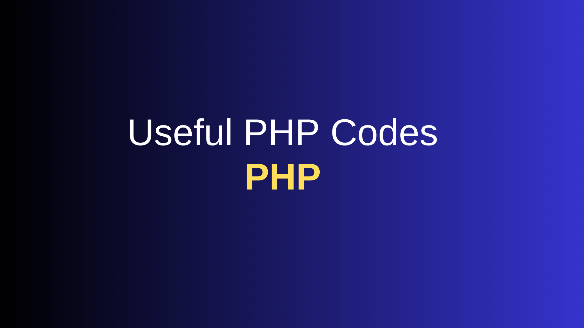useful php codes